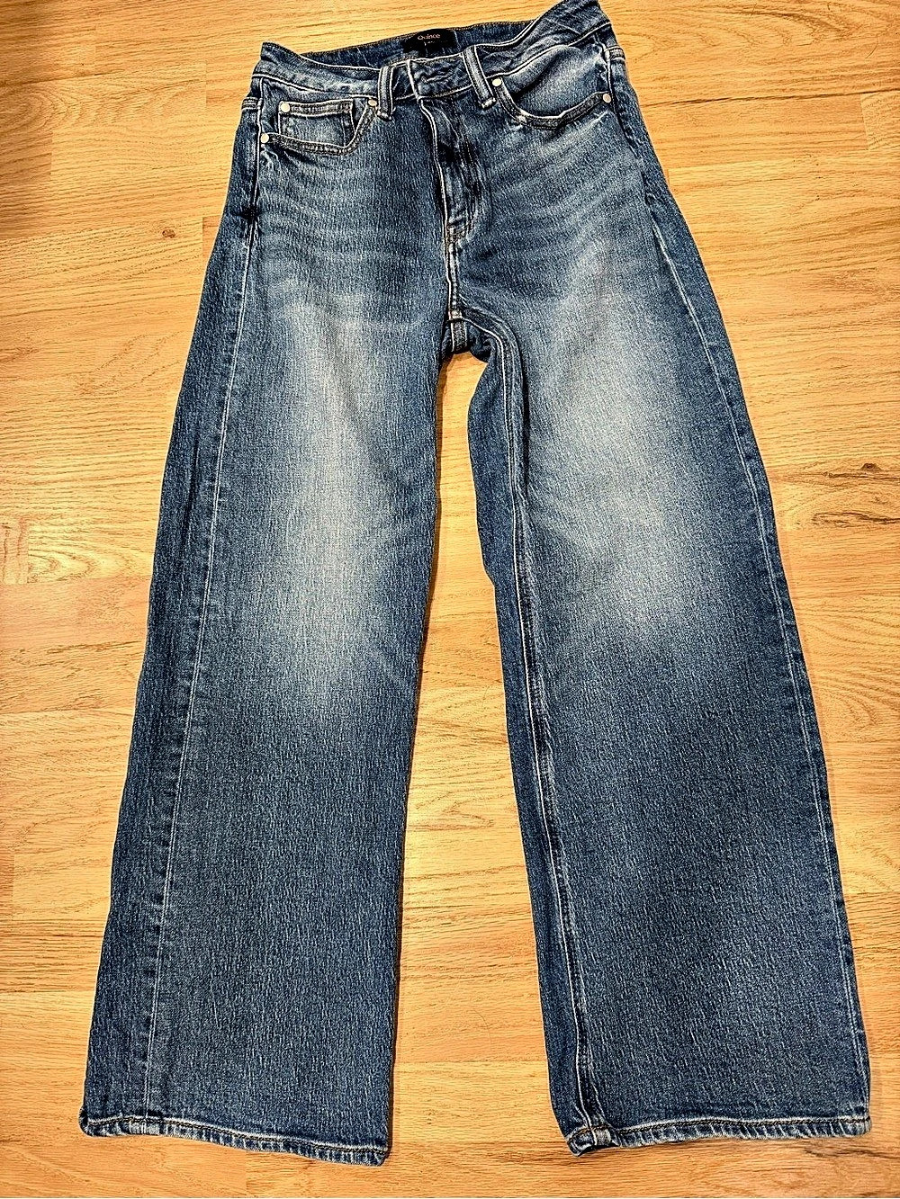 Quince Bella Stretch Relaxed Straight Jeans Atlantic Blue 27 Short
